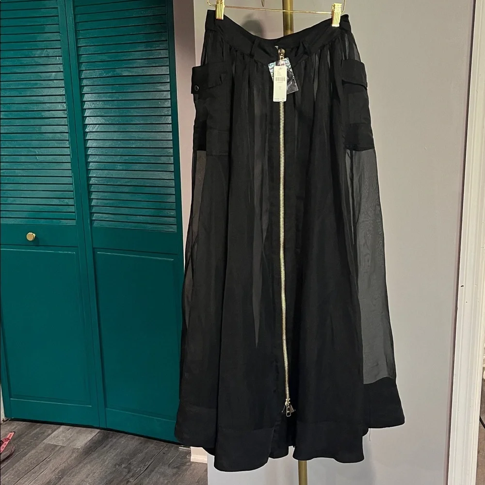 Anthropologie Sheer Parachute Maxi Skirt Size 6 | NWT